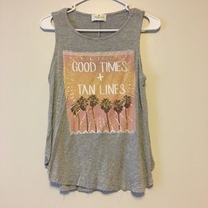Good times and tan lines tank top Graphic tank small summer tank top